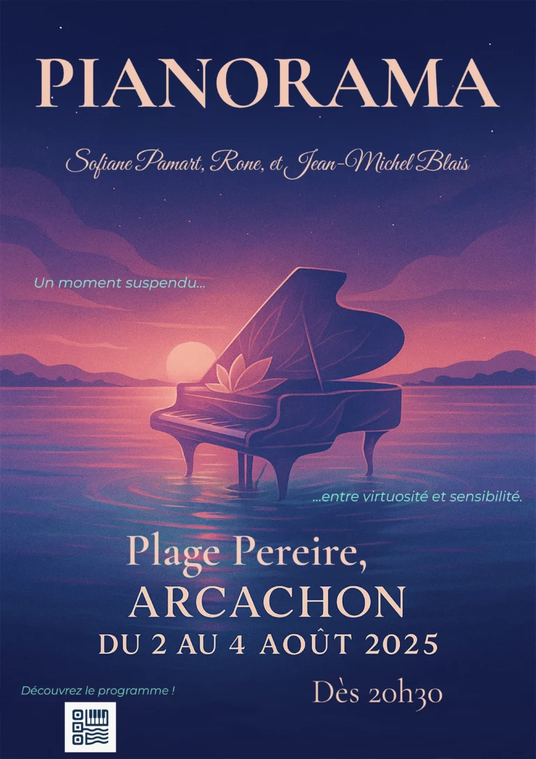affiche A3 pour un festival d'été à Arcachon